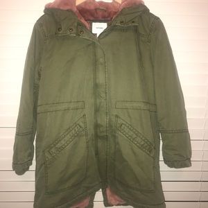 Old Navy Cargo Coat with Faux Fur Lining